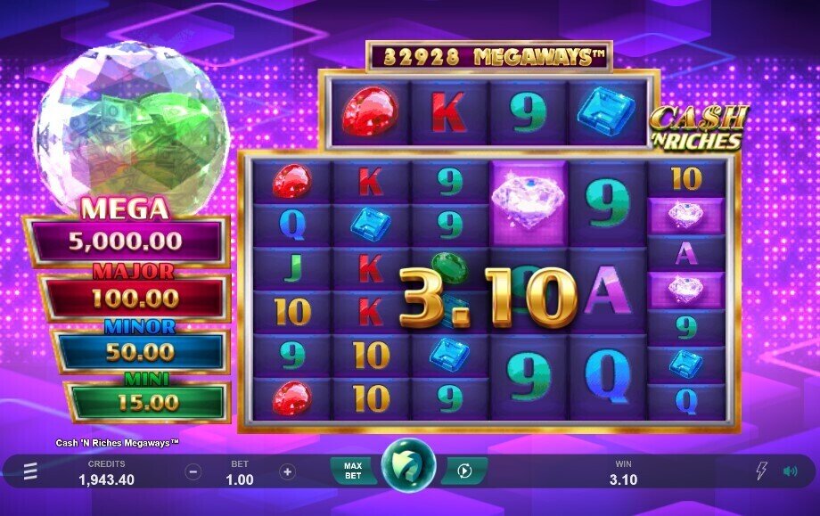 Cash N Riches Megaways Main Game screenshot
