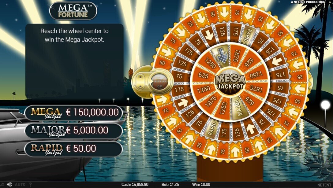 Mega Fortune Bonus Game Wheel